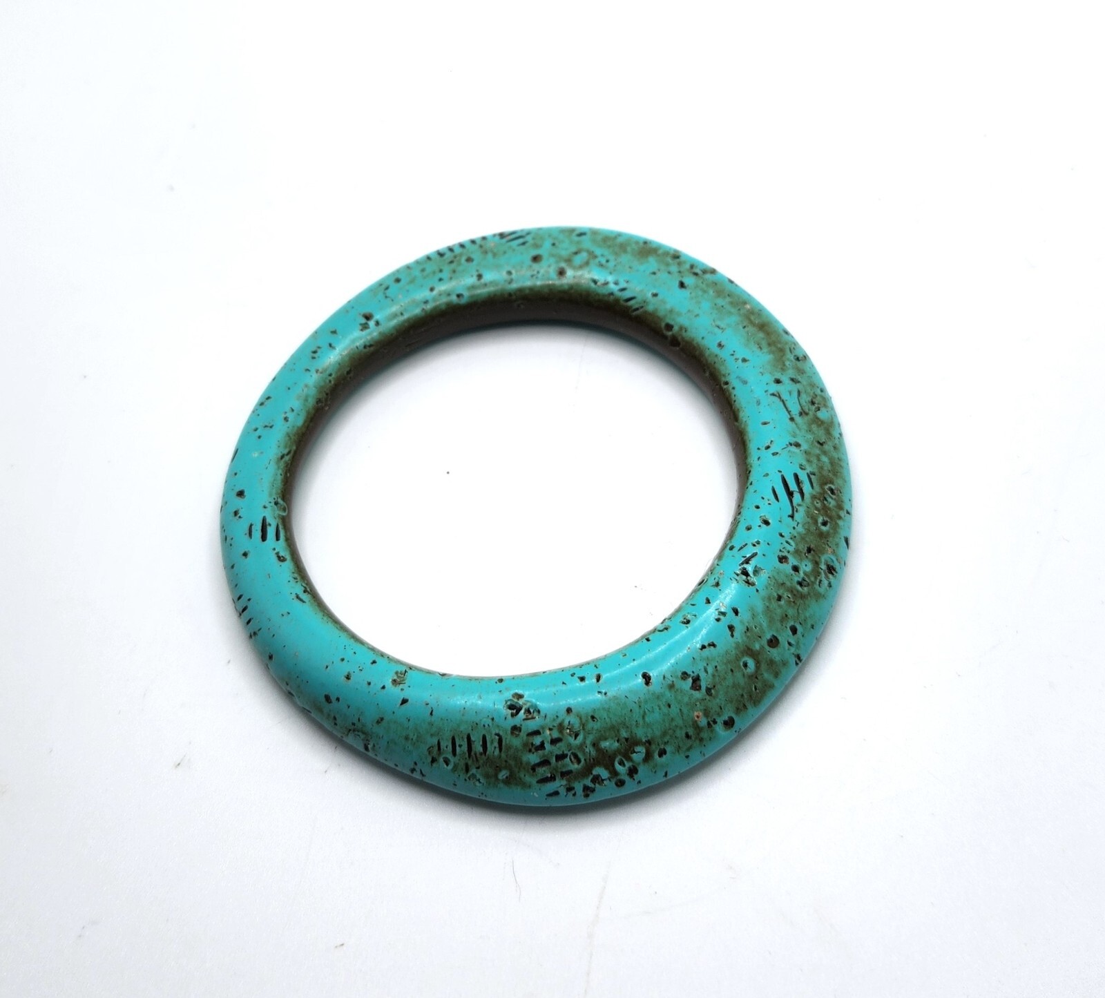 Vintage Angie Gooderham sculptural acrylic resin faux turquoise bangle bracelet