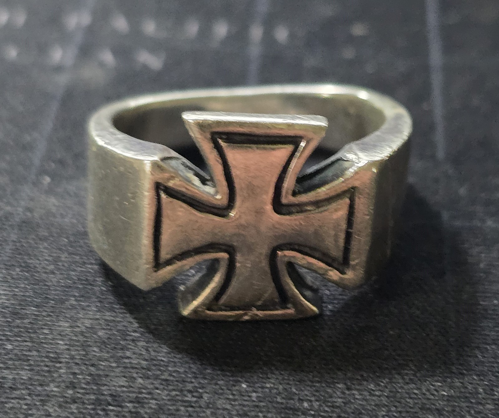 Vintage Shube Silver Maltese/Iron Cross Ring (925, Signed, 9.38g)