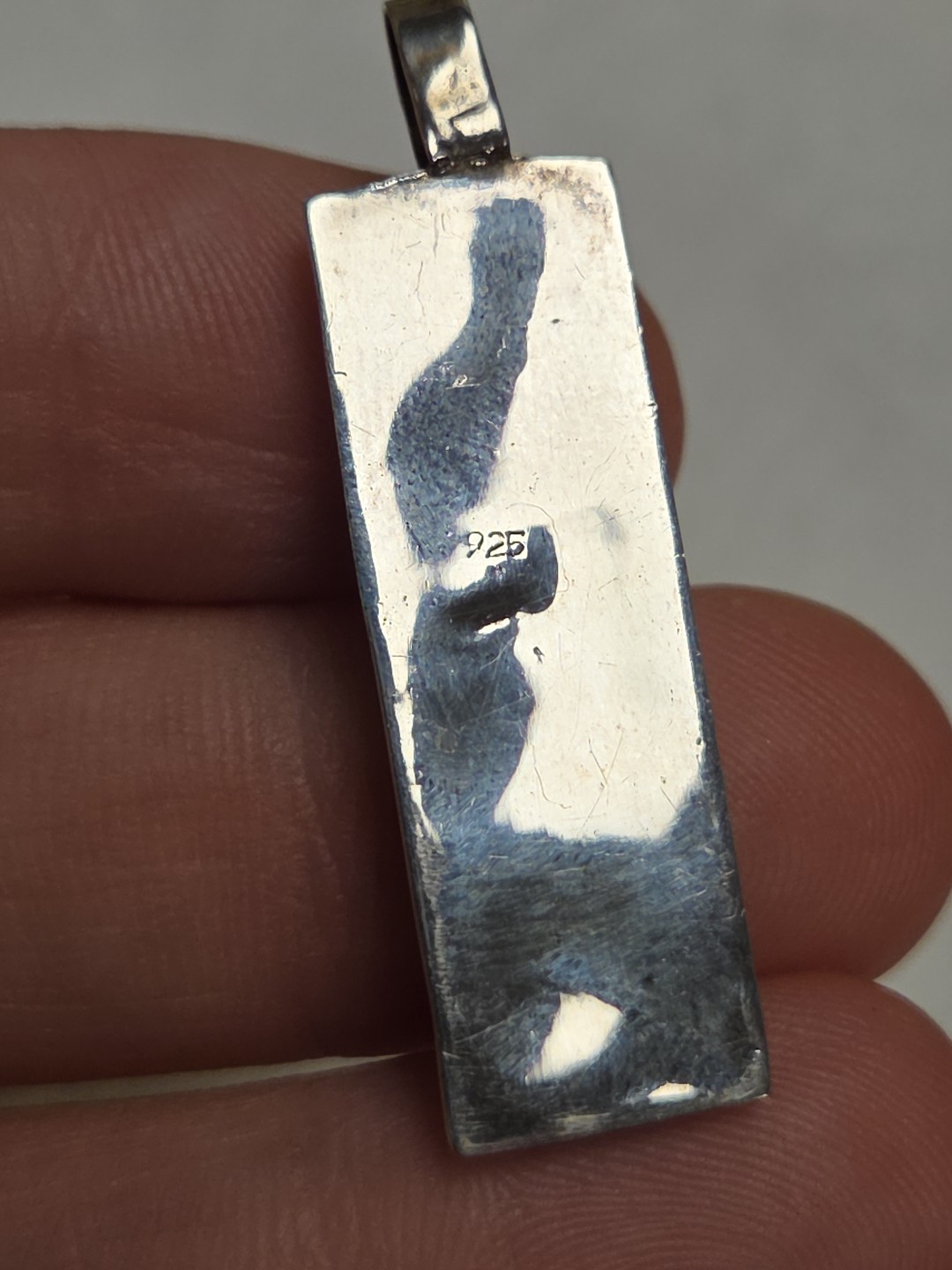 VINTAGE HANDMADE STERLING SILVER & LACE AGATE PENDANT *SEE PICS