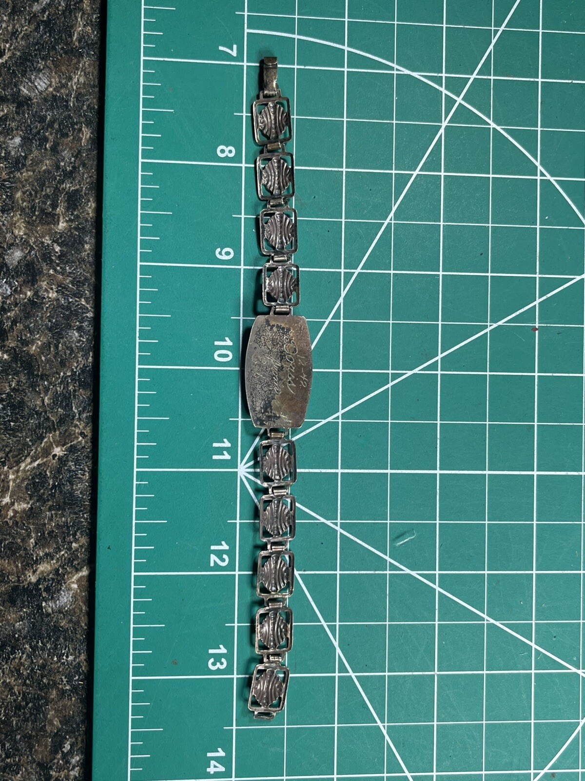 WWII USMC Marine Corps Sweetheart Bracelet Sterling Doris from Ed 12-42