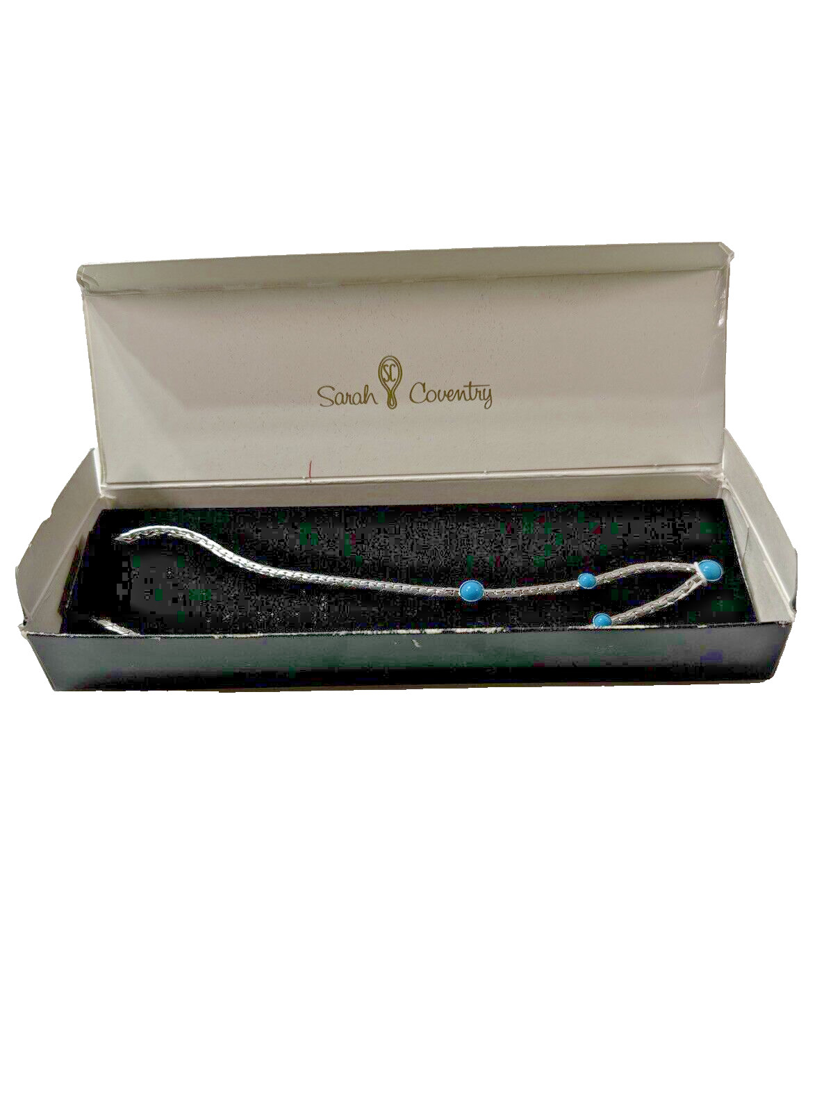 NEW OLD STOCK 1970s Sarah Coventry #8055 Faux Turquoise Choker 14″ Necklace