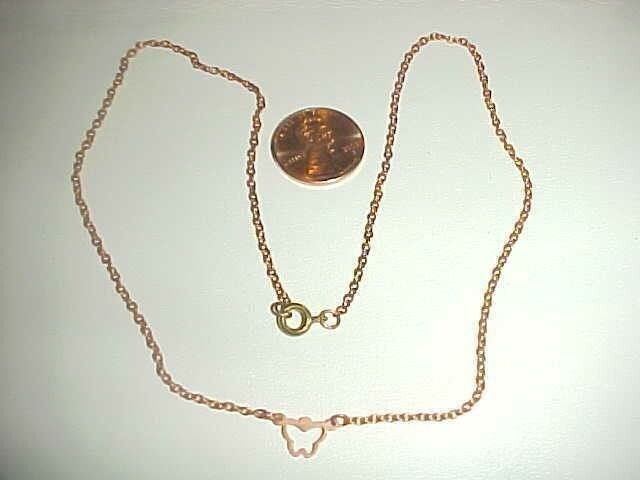 12 VINTAGE COPPER COATED BUTTERFLY CENTER PENDANT 16″ CABLE CHAIN NECKLACES W834