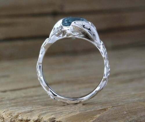 Art Deco 2.10 Ct Aquamarine Antique Vintage Engagement Ring 925 Sterling Silver