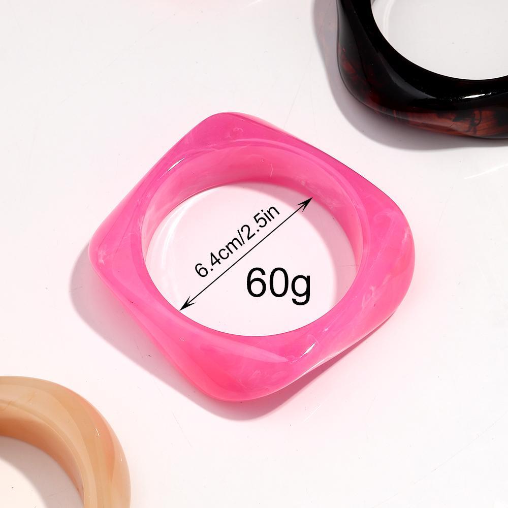 Vintage Acrylic Geometric Bangles – Trendy Wide Cuff Resin Bracelets for 2025