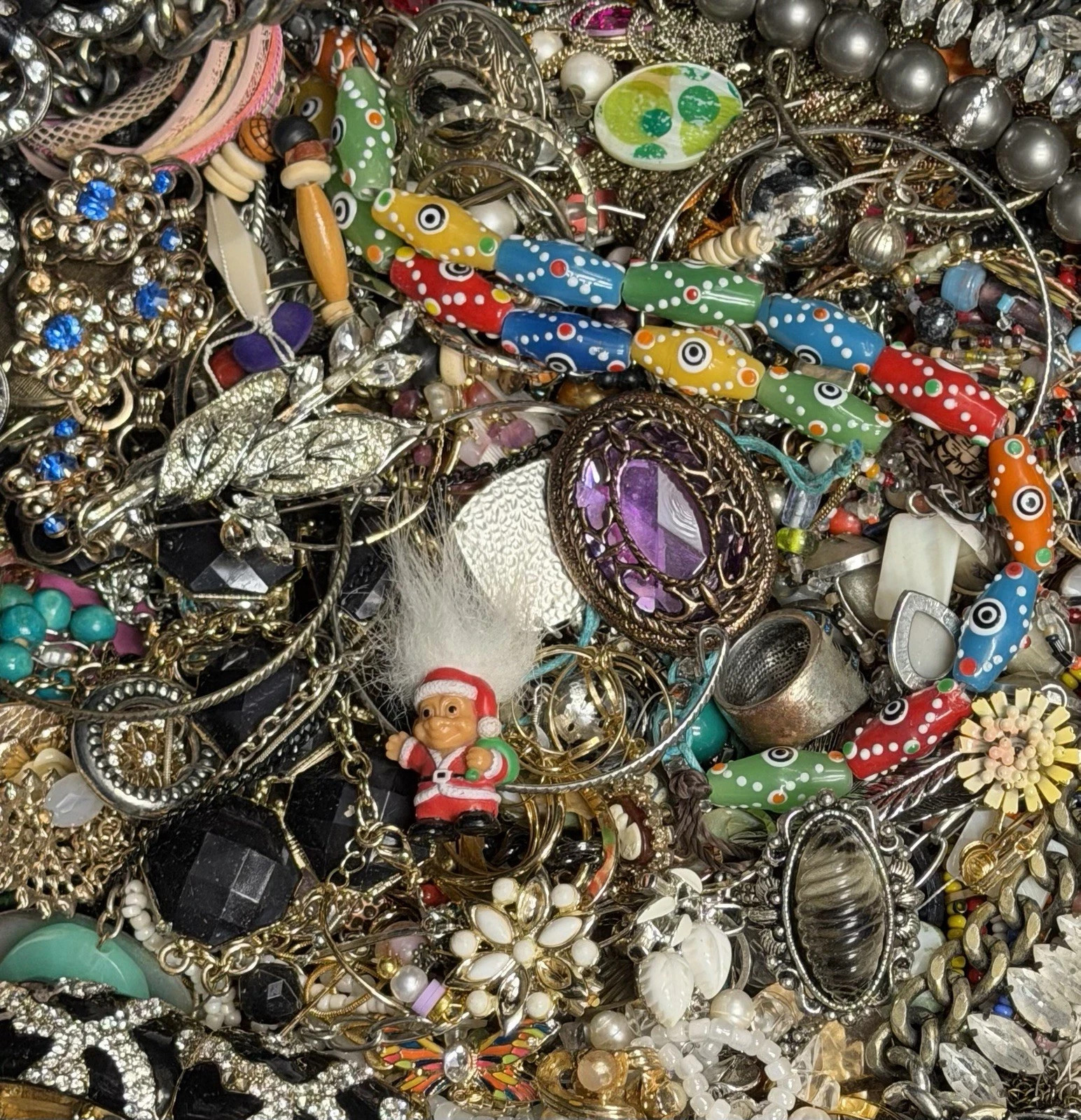 3 Pounds Unsorted Huge Lot VTG Jewelry Vintage Now Junk & Wear Resell Tangled In