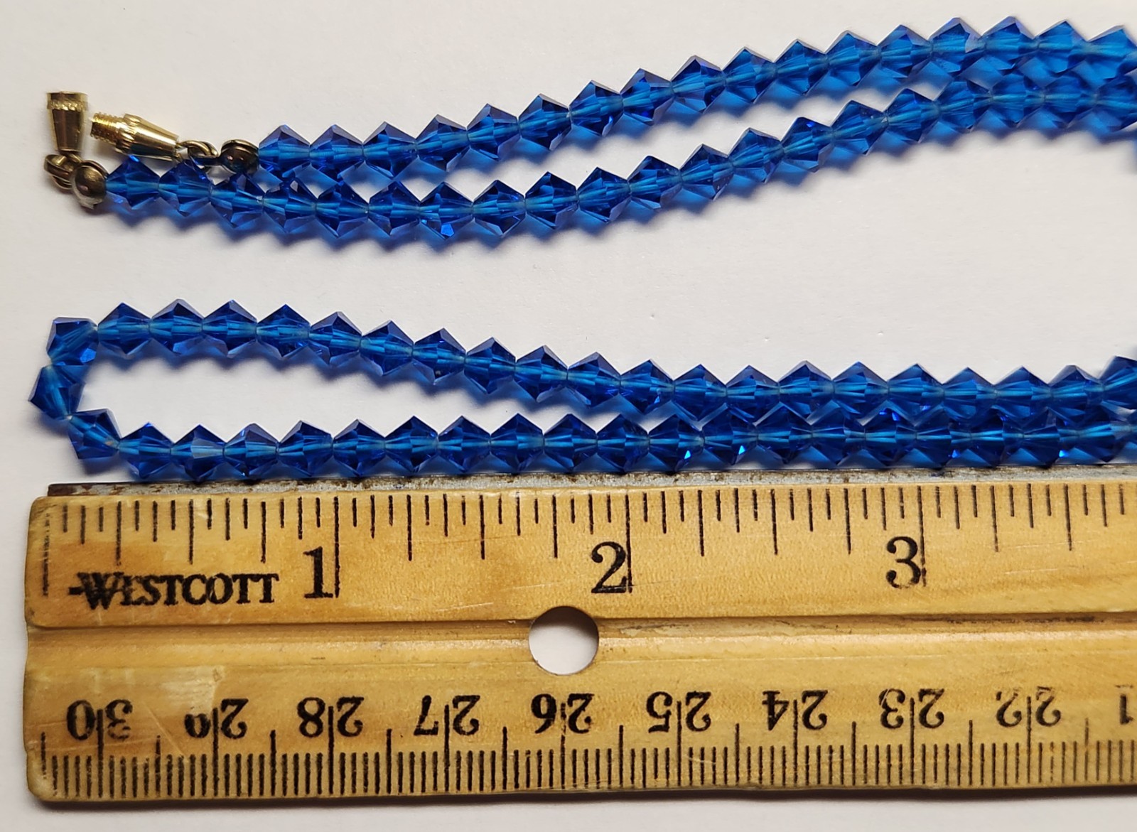 Vintage Electric Blue Czech Bead Necklace