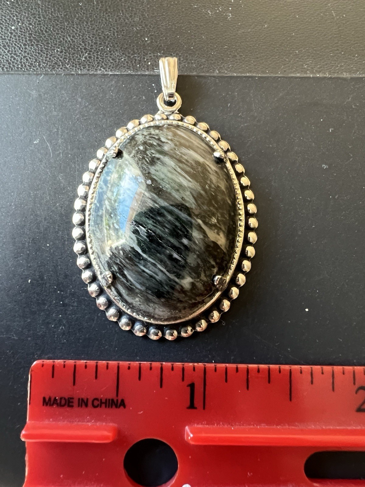 Authentic Vintage Semiprecious Gemstone Cabochon Pendant