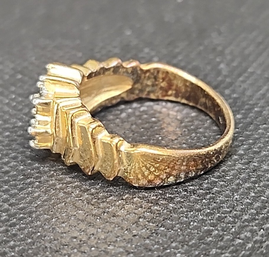 Vintage Arlene Dahl Garnet Ring 14K Gold Electroplate