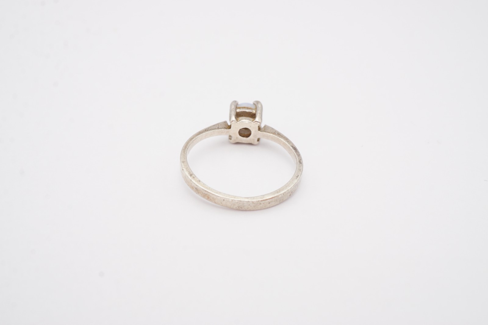 Vintage Sterling Silver 925 White Stone Ring Size 4.25