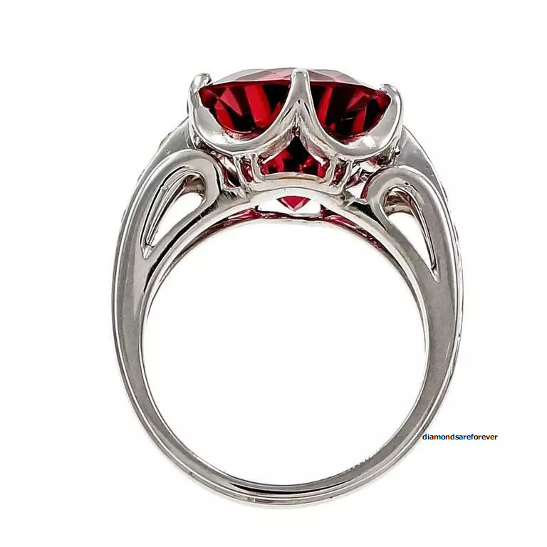 Original 1950-1959 Setting Center Rubellite Tourmaline Stone 9.CT Solitaire Ring