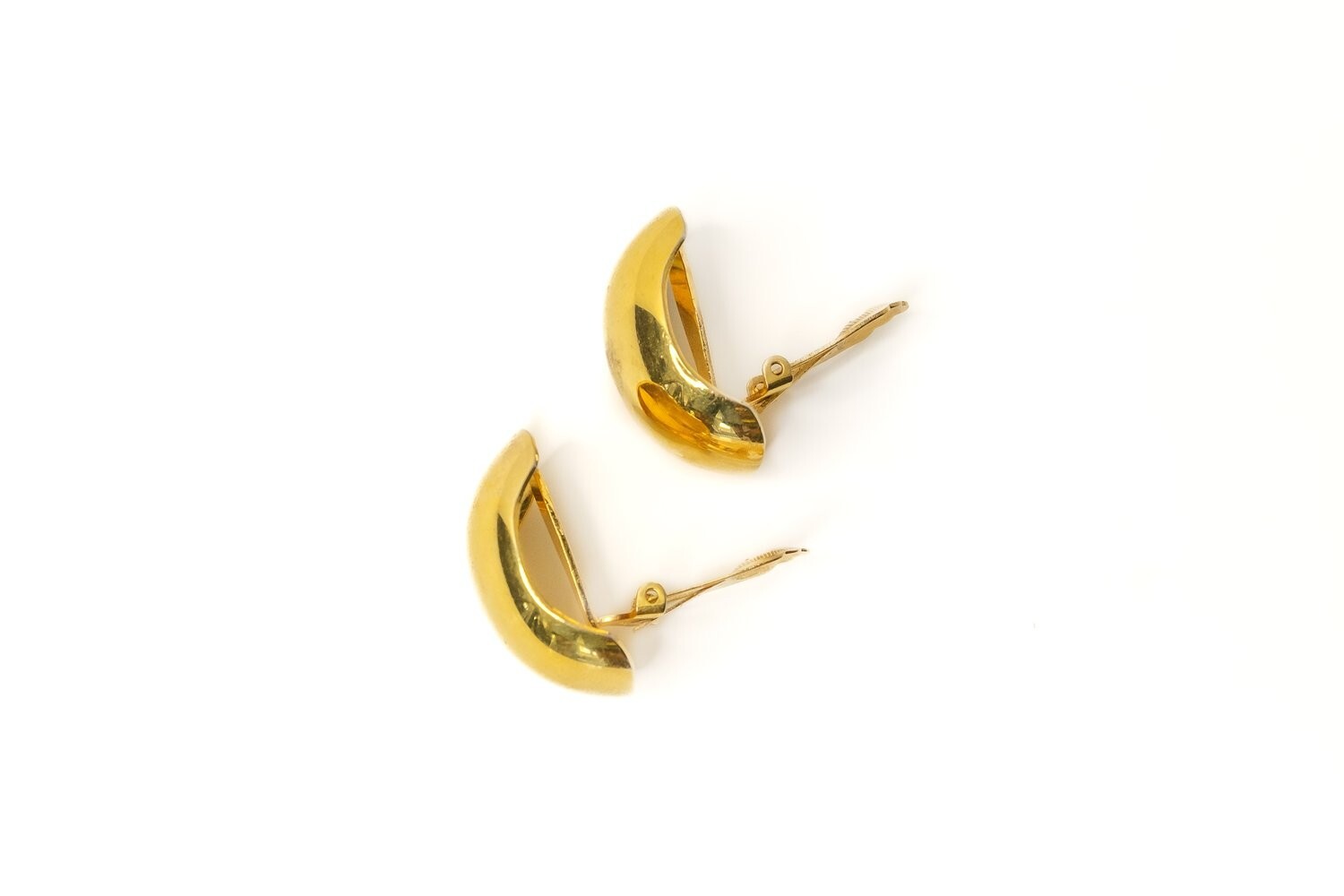 Dior Women’s Gold Tone Half Hoop Dome Clip On Earrings Large
