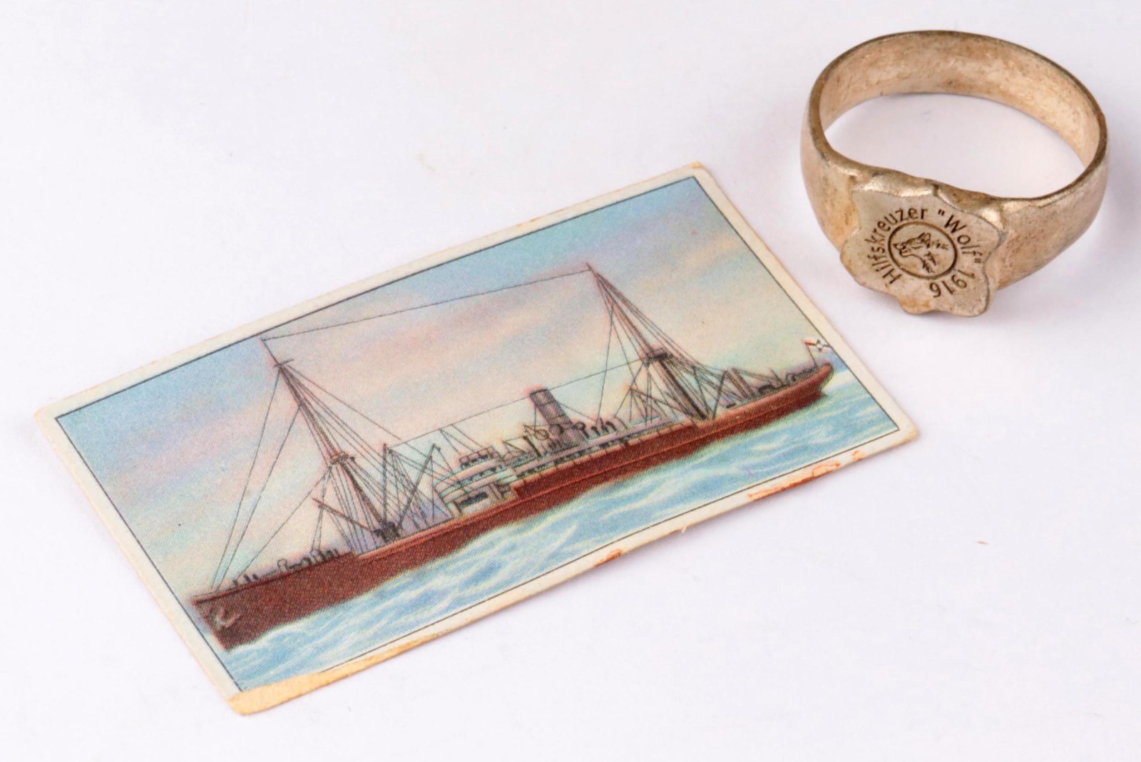 Wolf 1916 WW1 Imperial German Navy ring Hilfskreuzer WWI Kaiserliche Marine Army