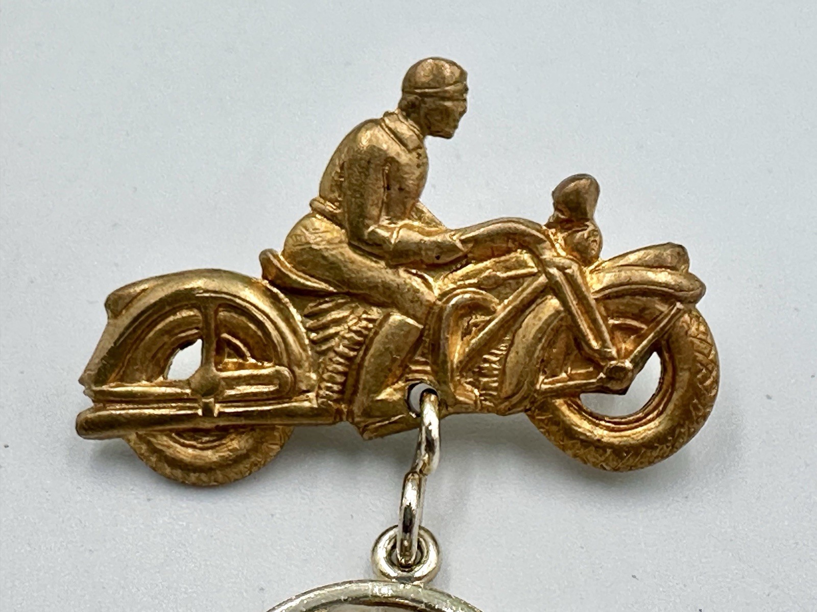 Antique 1930/40’s Brass US Army Harley Davidson Indian Motorcycle Motorcycle Pin