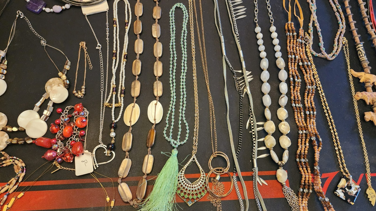 Lot #43 of random estate sale jewelry, mostly necklaces and a few bracelets