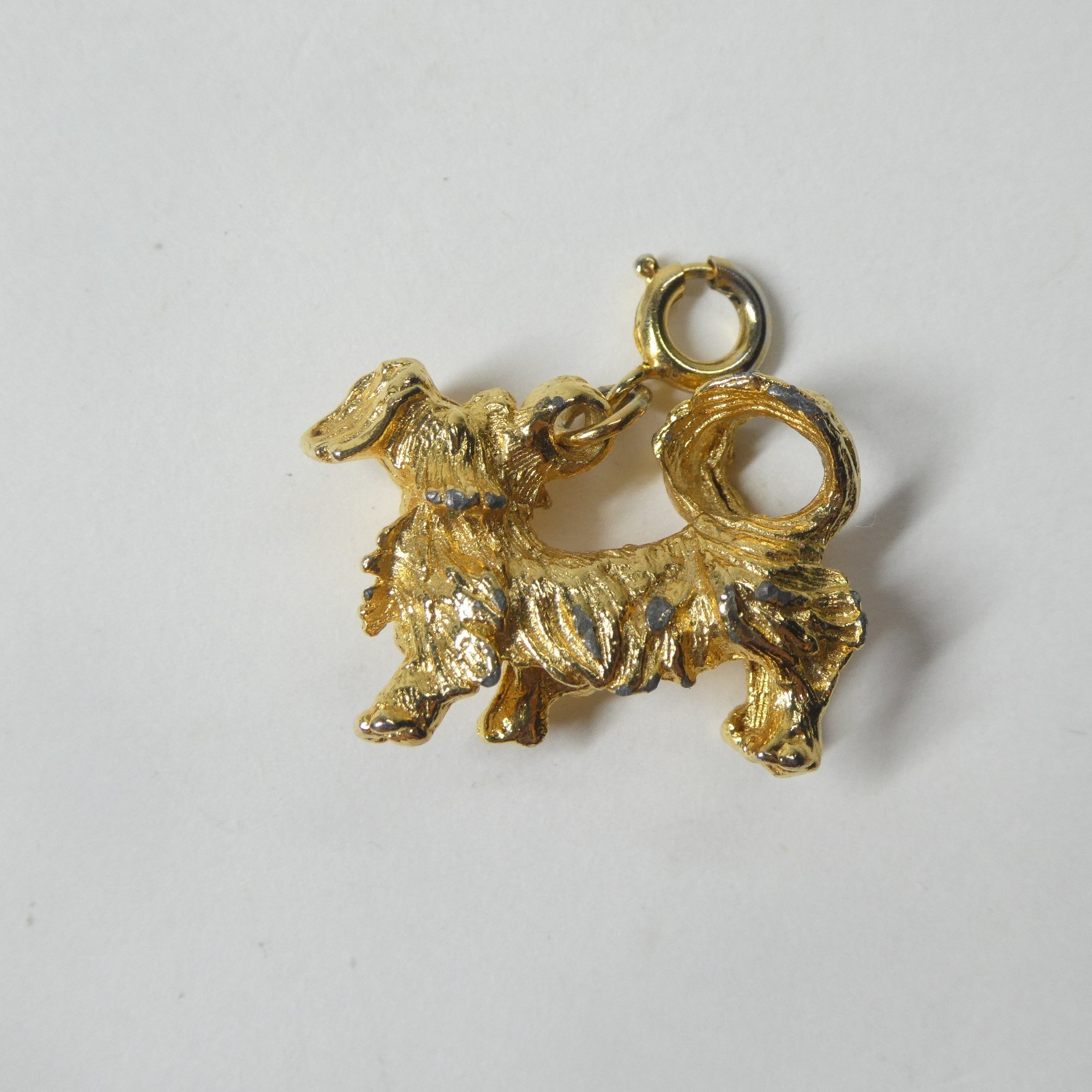 Goldtone Dog 3D Charm Pendant Vintage Coro Cellini?