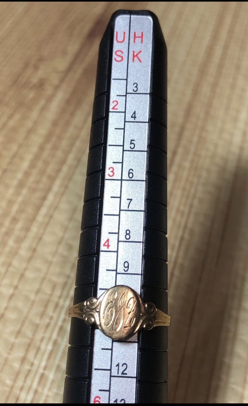 10K Monogramed Signet Pinky/Child’s Ring, Size 4.75 Initial ‘EJZ’