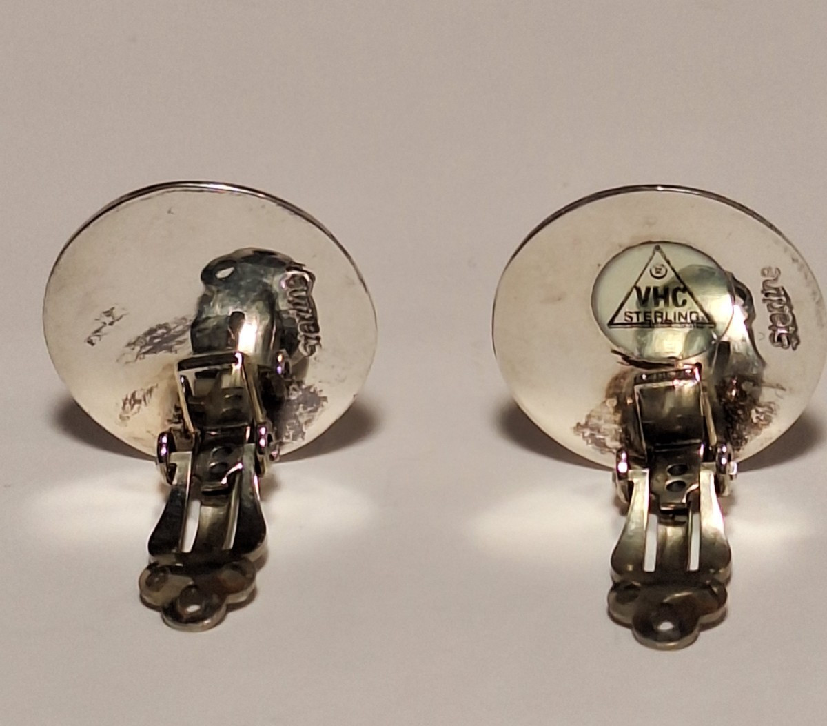Vintage Van Horne Sterling Silver Starburst Clip-on Earrings