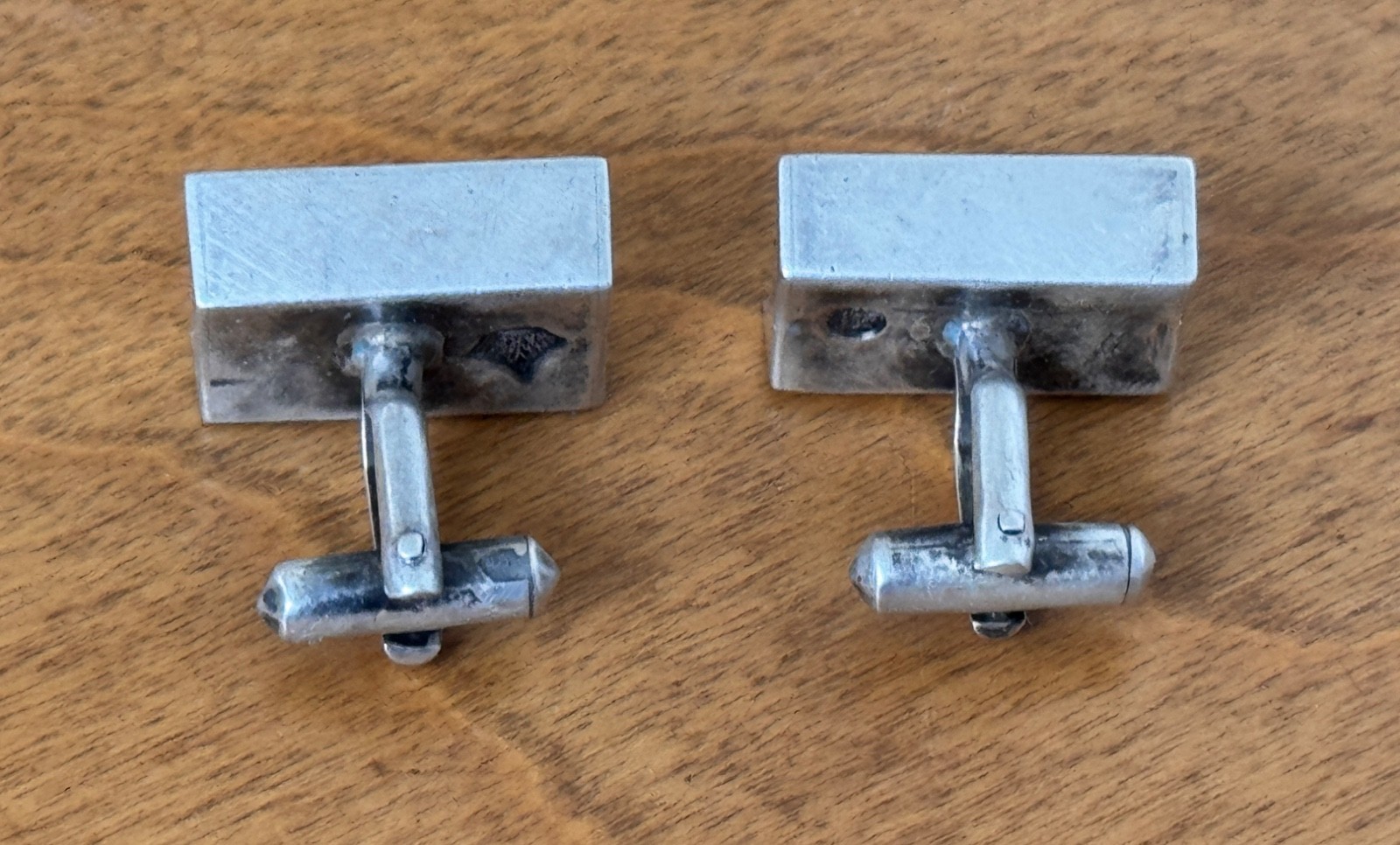 Antonio Pineda Taxco Mexican Modernist Sterling Silver 925 cufflinks Vtg Rare
