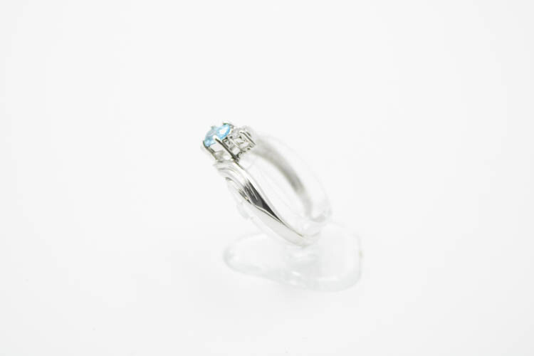 Vintage HMT Howard M. Tefft Sterling Silver Topaz Cubic Zirconia Ring Size 8.75