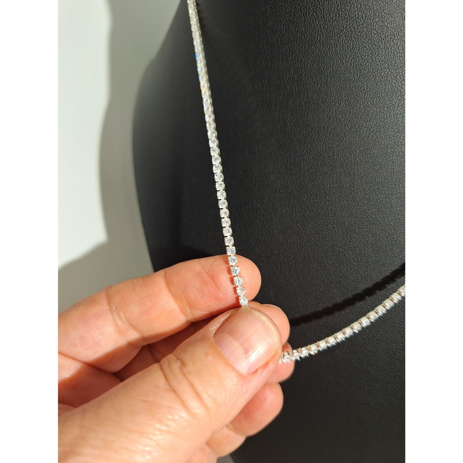 A Vintage Rhinestone Choker Necklace Cubed Prong Set Elegant Evening Old Money