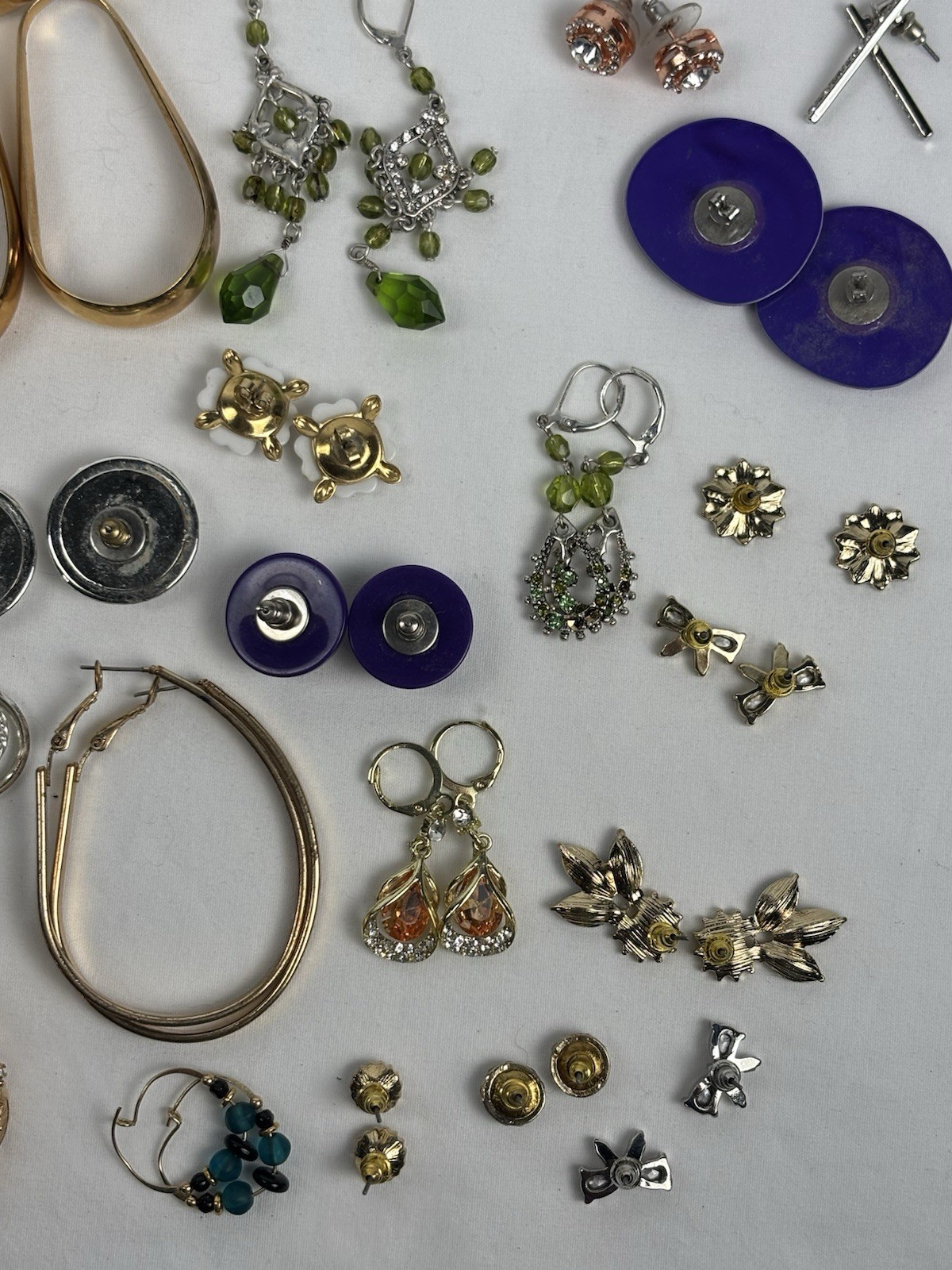 Large Earring Lot 100+ Pairs Mixed Vintage Modern Pierced Clip Hoops Studs