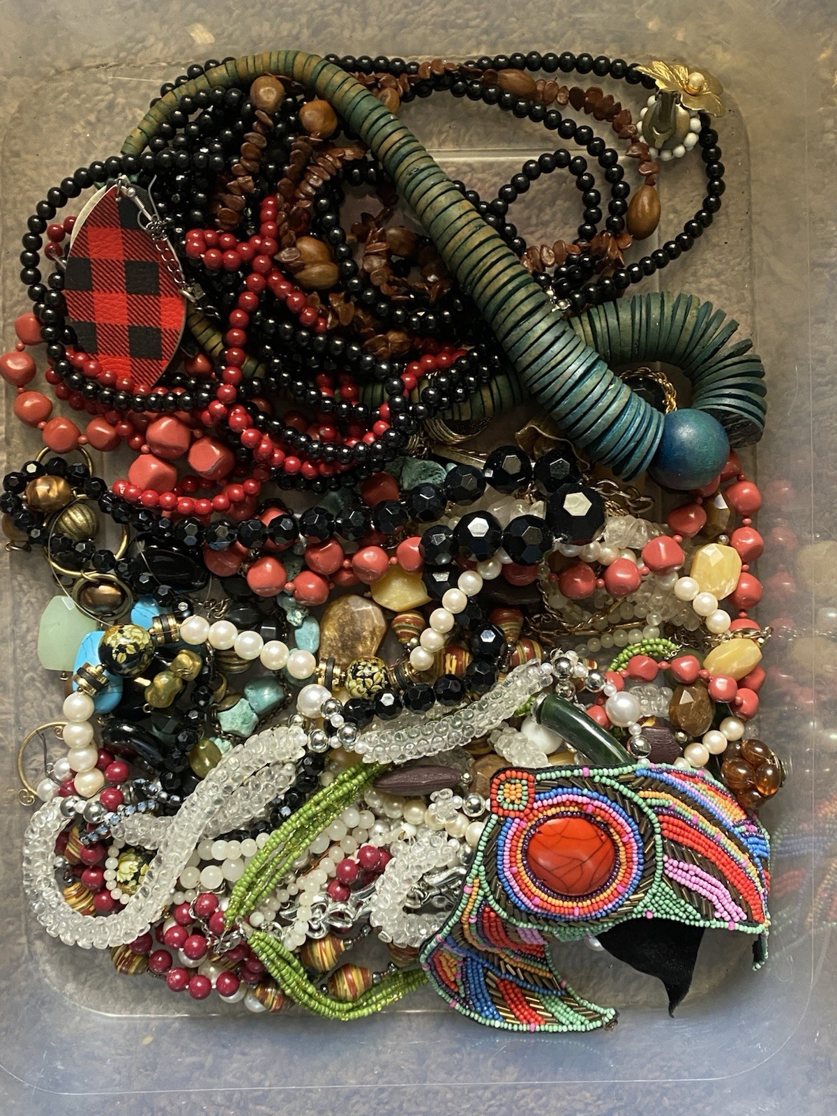 Vintage Junk Jewelry Lot 11+ Lbs Rhinestones Beads Necklaces Earrings