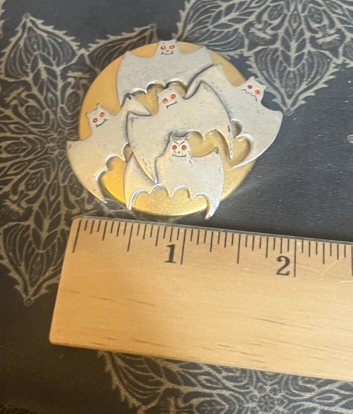 Halloween Creepy Creatures Bat Red Eyes Pin