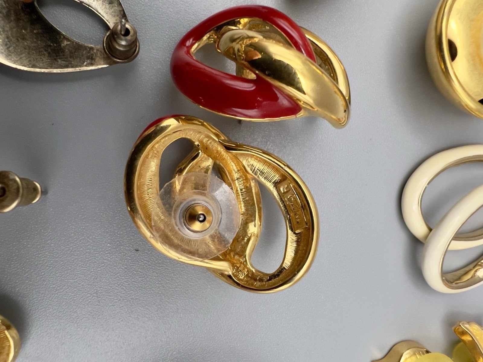 Vintage 1980s Pierced Earring Lot Gold Tone 45 Pairs Monet Trifari