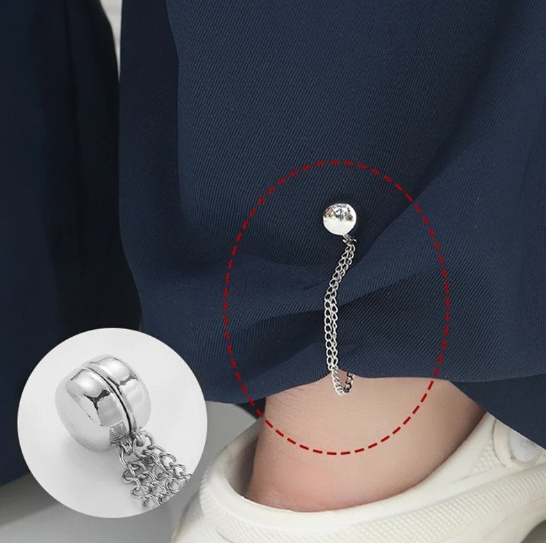 1pc Magnetic Chain Brooch Buckle Alloy Clothing Clip Button Accessory – NEW