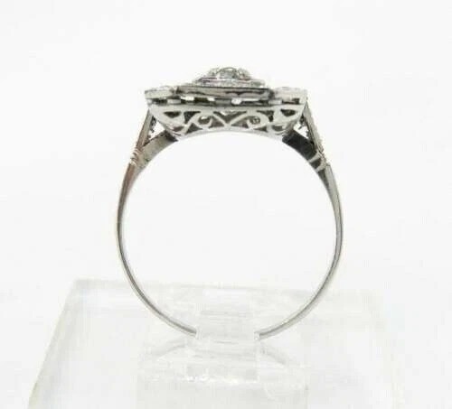 3Ct Vintage Art Deco Style Lab Created Diamond Engagement 14K White Gold FN Ring