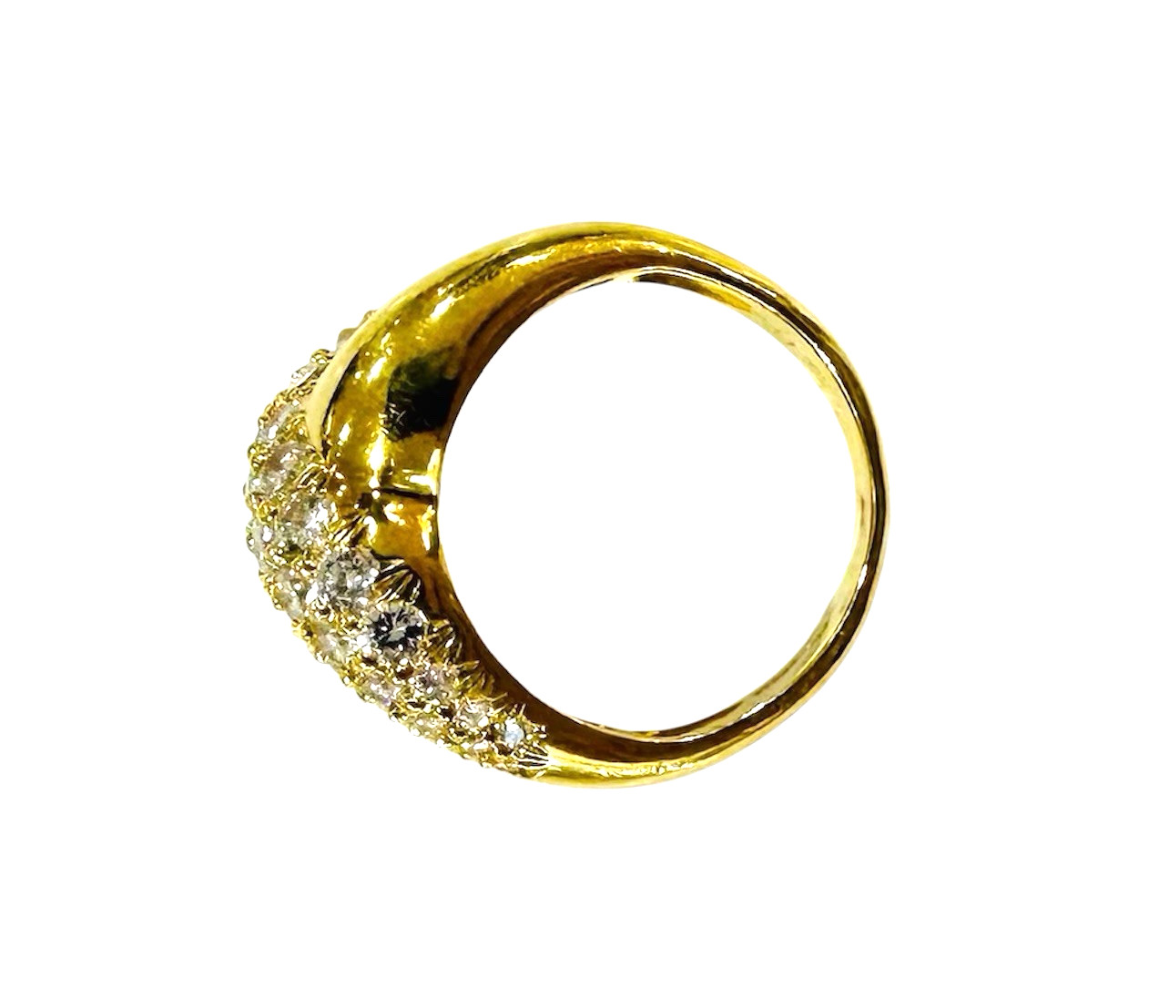 Kurt Wayne 1.50 Carat Paved Diamond 9.6 Grams 18k Yellow Gold Ring 6