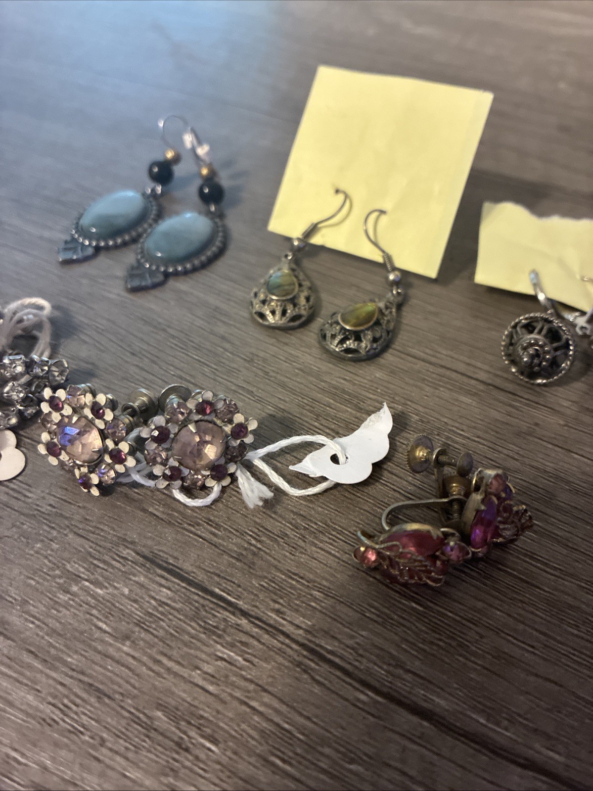 Bulk Vintage Earrings, Silver, And Other Metals/Gems 40 Grams