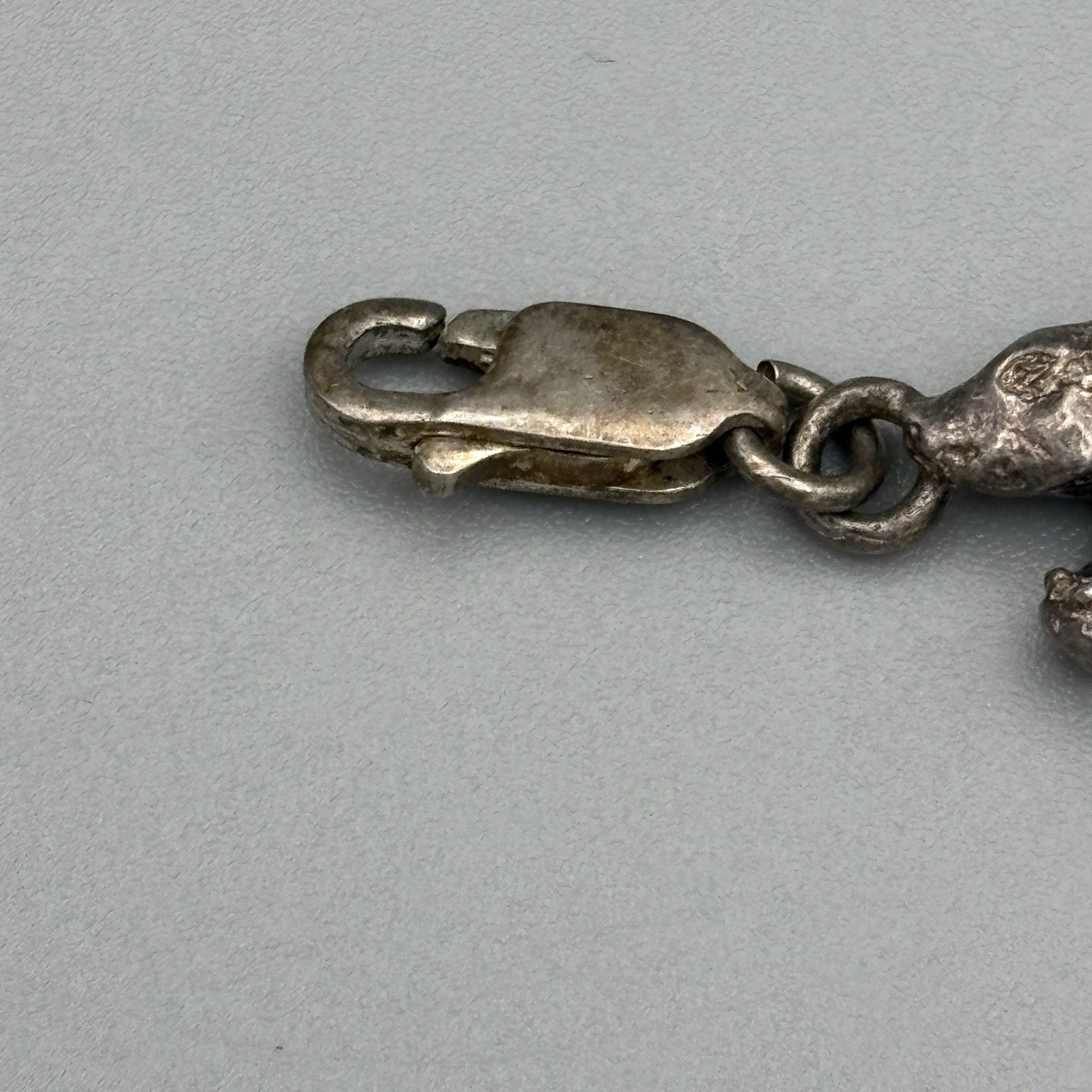 Vintage Sterling Silver African Animal Link Bracelet 8″ Dimensional 22.04g 925