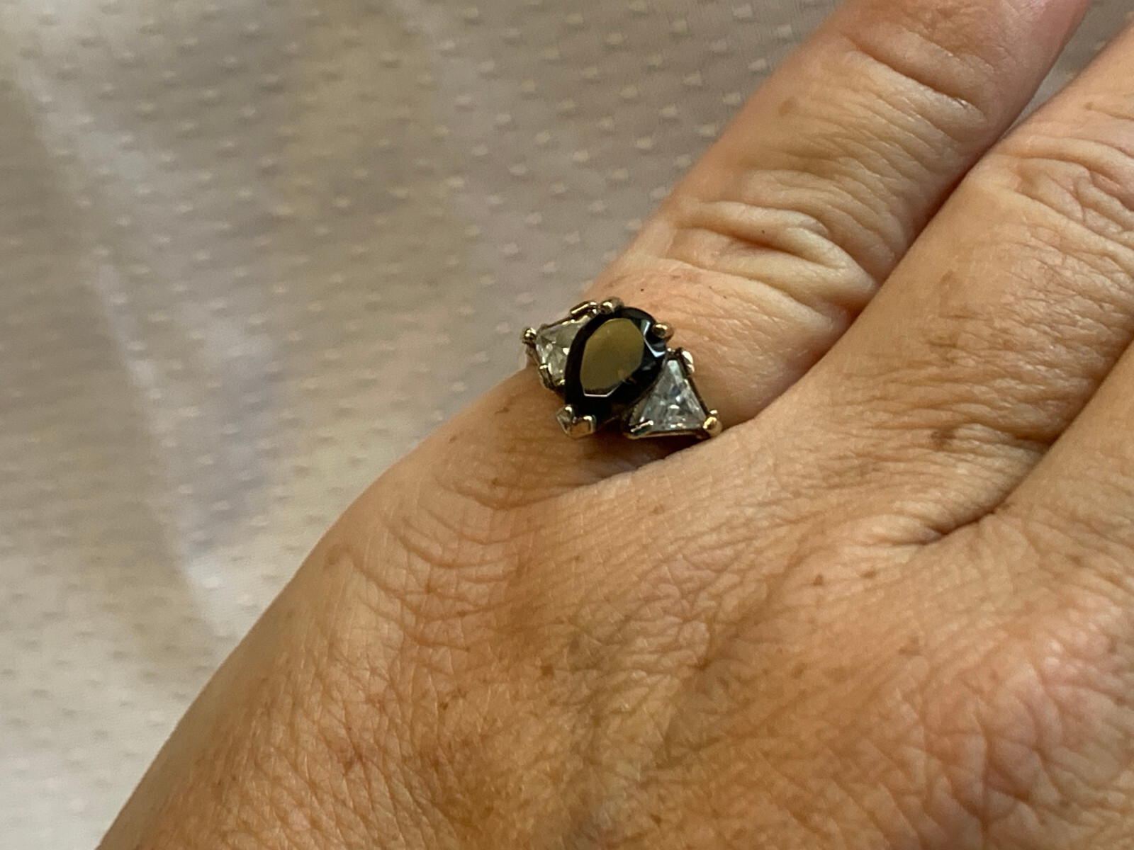 Vtg Sterling Silver Gold Vermeil Ring 3.9g Fine Jewelry Sz 6.75 Smoky Stone