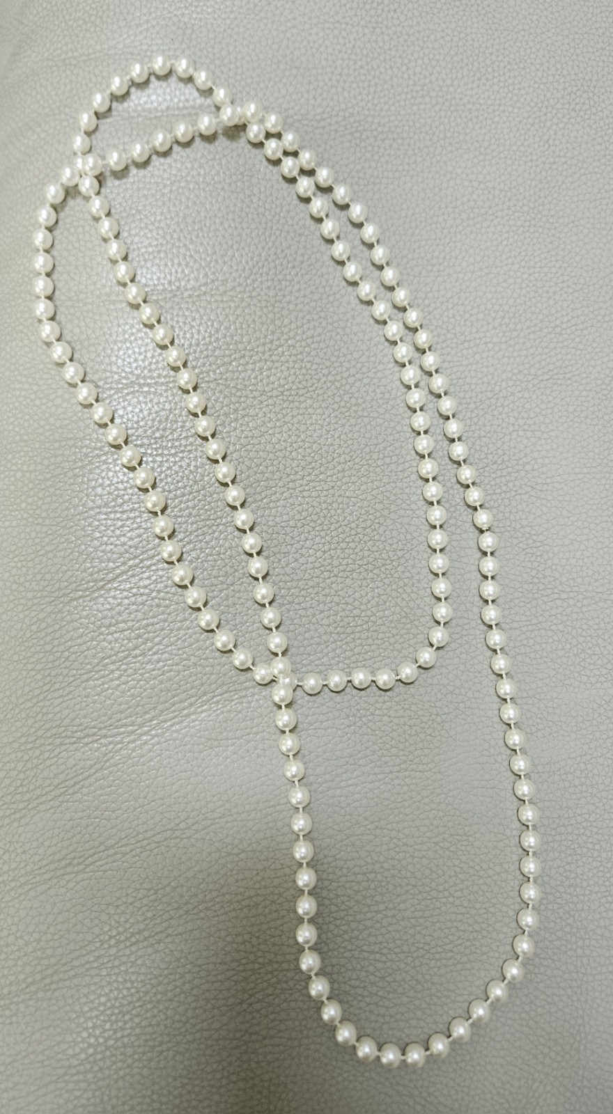 Vintage Single Strand Faux Pearls Opera Length 58″ Necklace