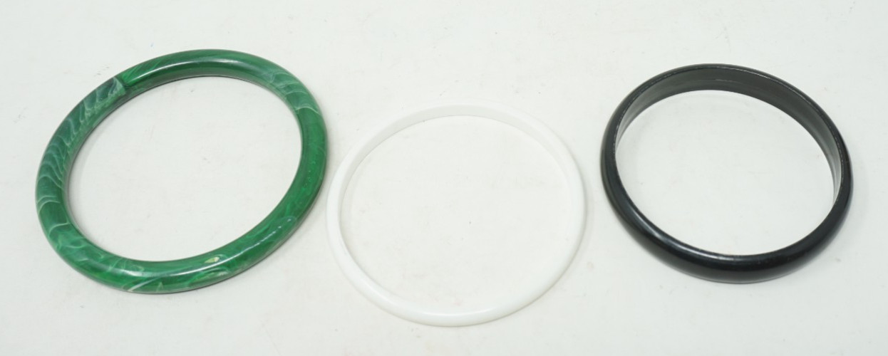 Lucite Bangle Bracelets Multiple Colors Marbled Lot Of 10 Vintage