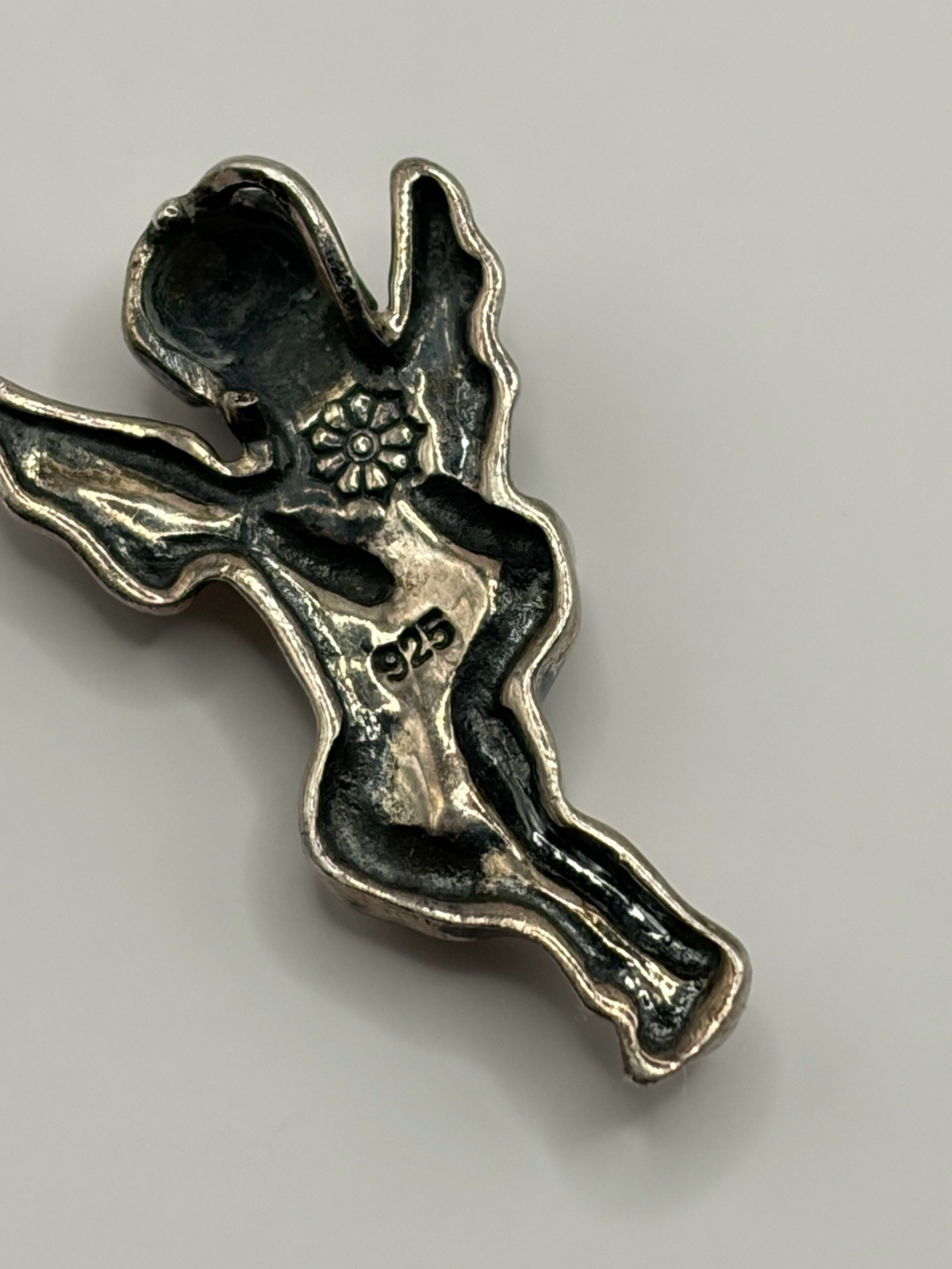 2 Vintage Sterling Silver cherub Pendants – 925 Angel Charm