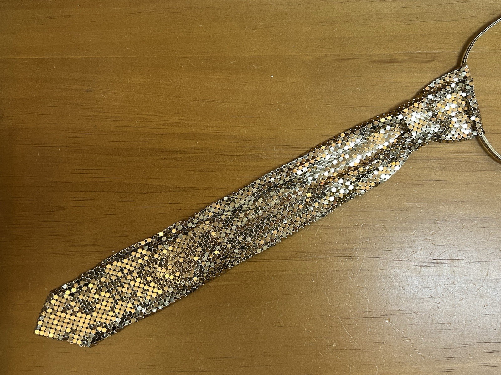 Whiting Davis Necklace Goldtone Mesh Necktie Necklace Tie