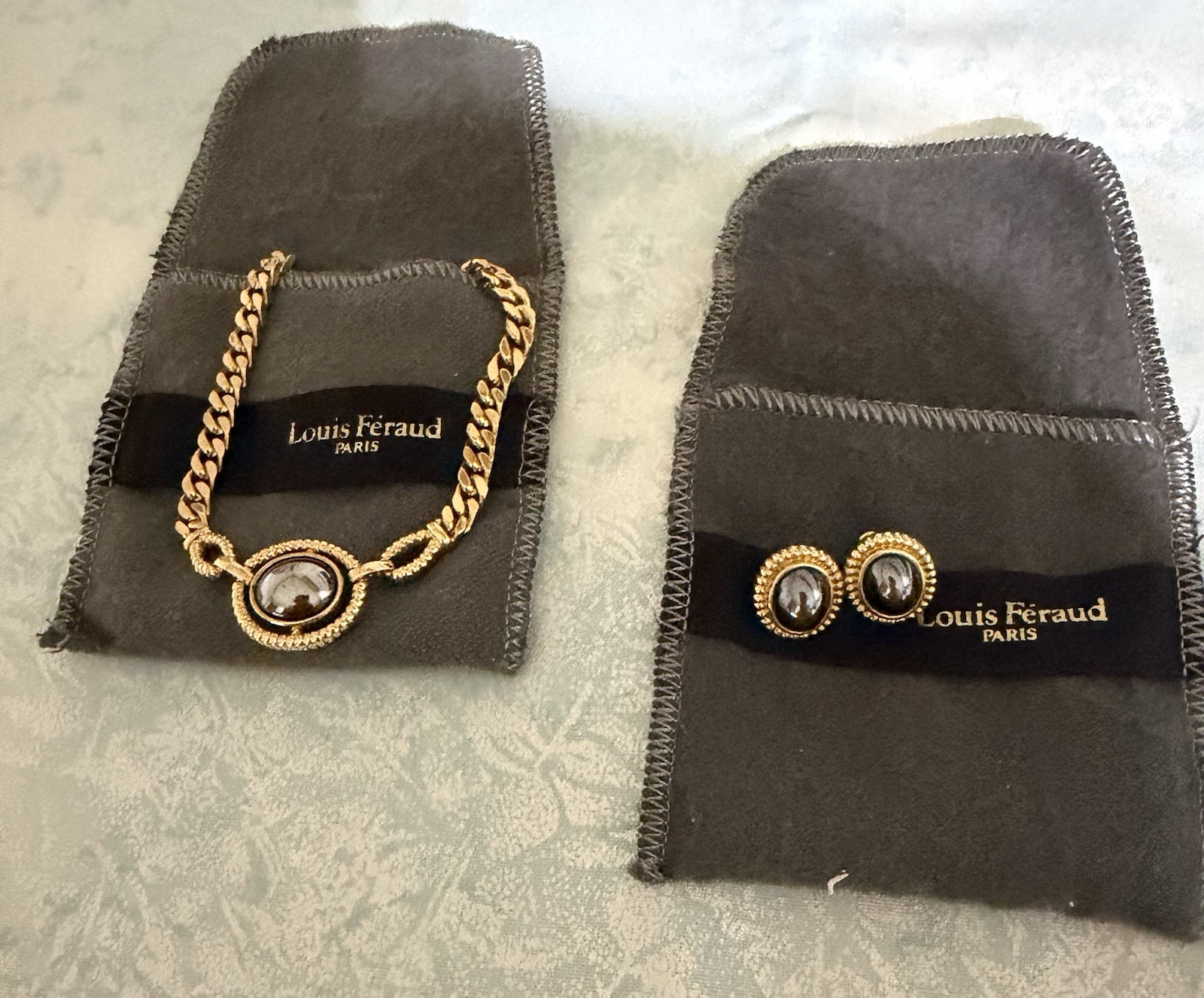 Vintage Avon Louis Feraud Classic 18”Choker Necklace/ Matching Pierced Earrings