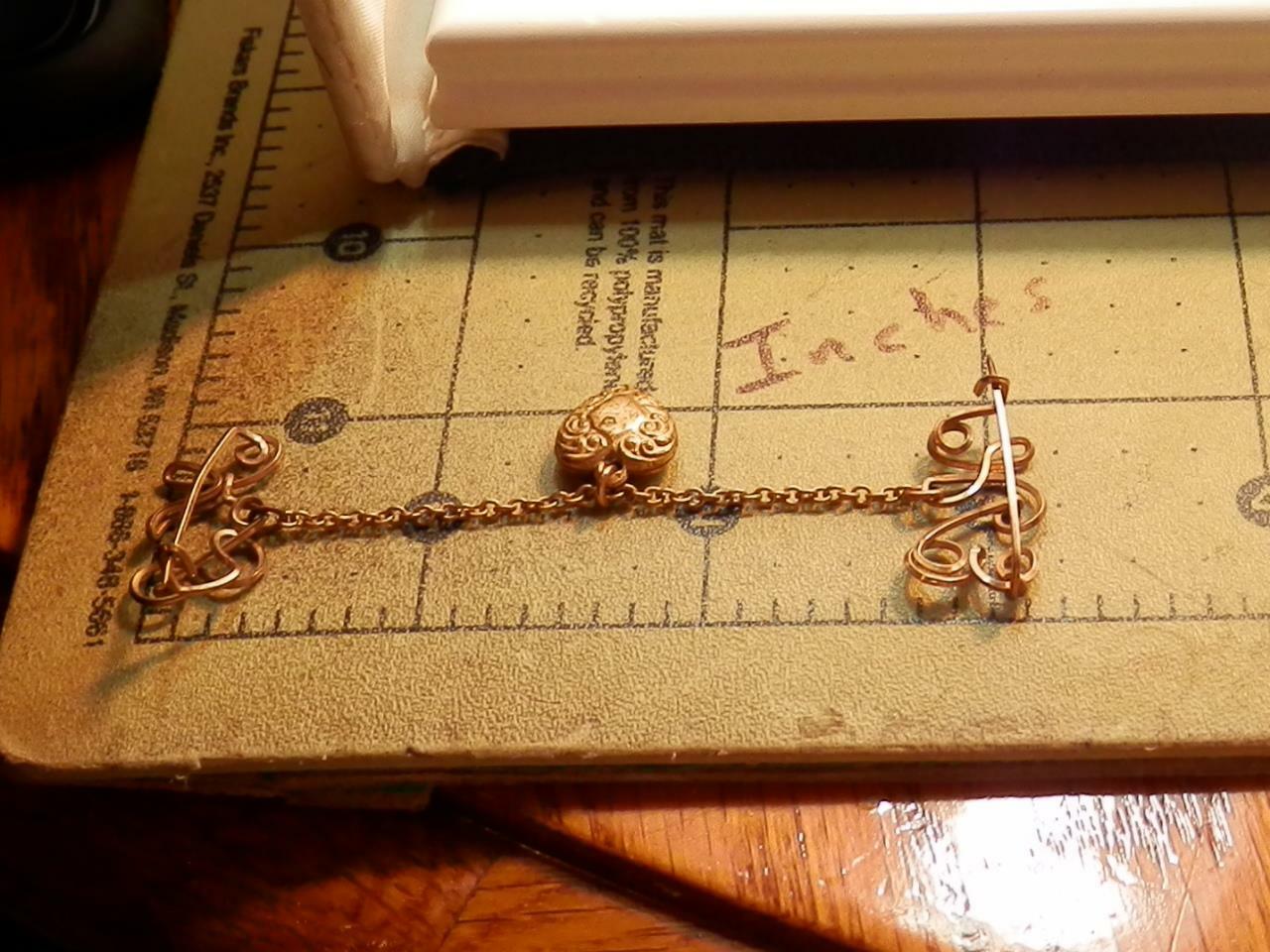 OOAK Gold Wire Vintage 60’s Initials Heart EH KS So Sweet Brooch 651d1