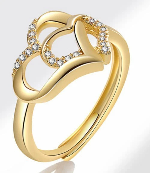 10K Yellow Gold FN 0.20TCW Round Cut White Moissanite Heart Design Bride Ring