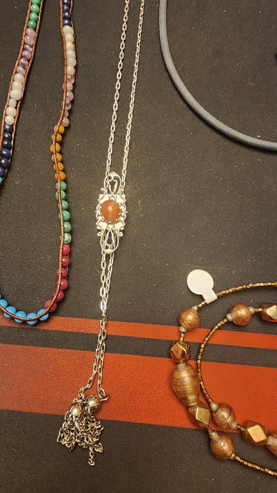 Lot #38 of random estate sale jewelry, mostly necklaces, chains, chokers