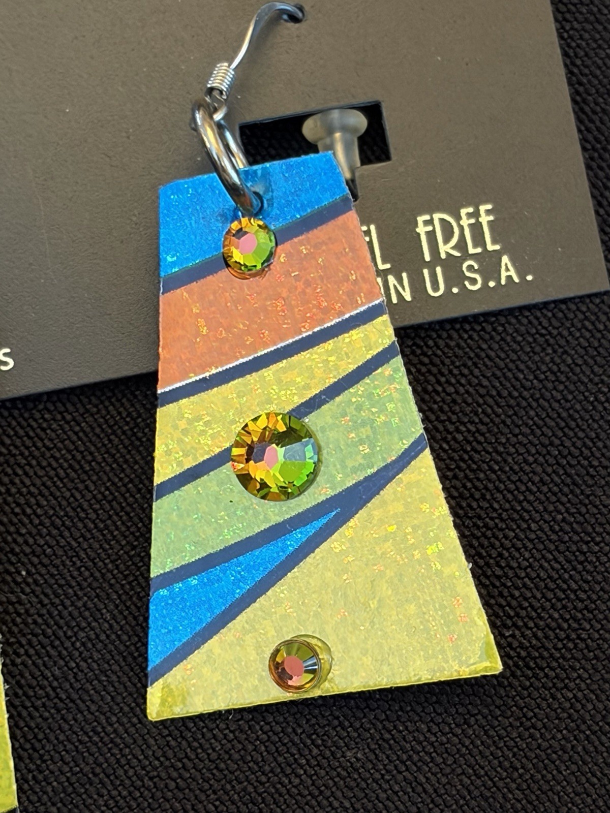 NEW Jeff Lieb Swarovski Chrystals Multi-Color Earrings FUN!