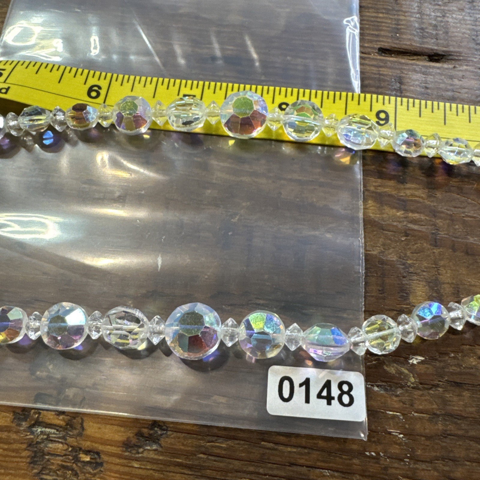 Vtg Crystal/Rhinestone Double Strand Choker Bead Hook Closure graduated 14-16”