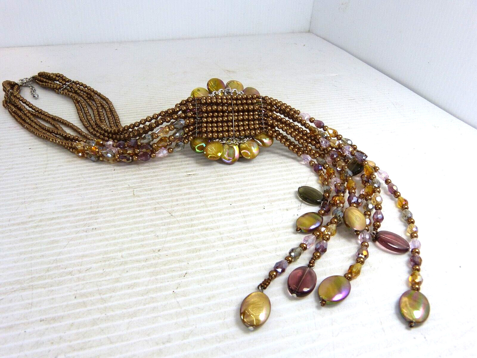 Vintage Joan Rivers Starlet Necklace Copper Bronze Color Statement Necklace