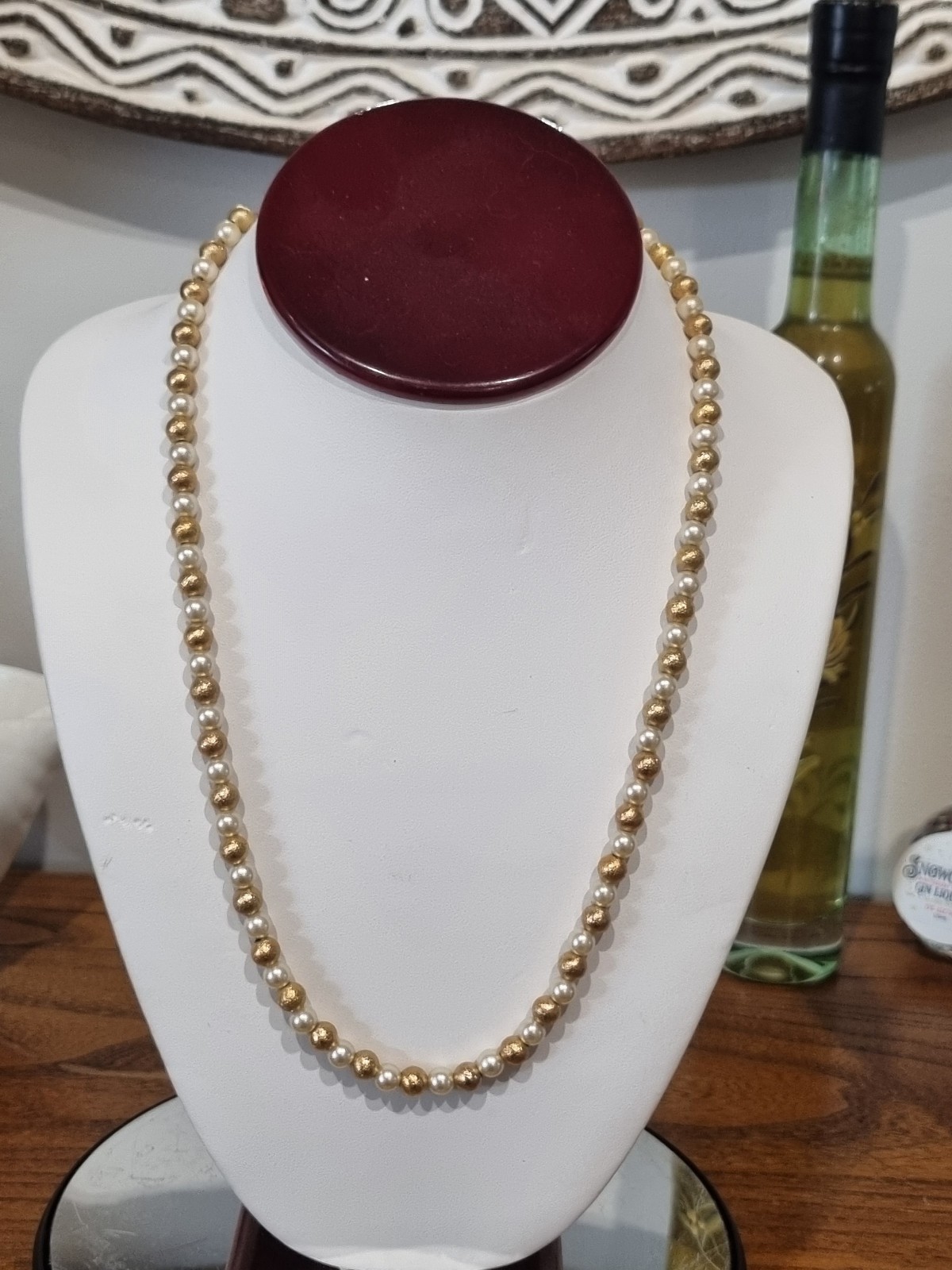 Vintage c1960s Cultured Pearl 12k Rose Gold Filled Bead Ball Necklace See Video