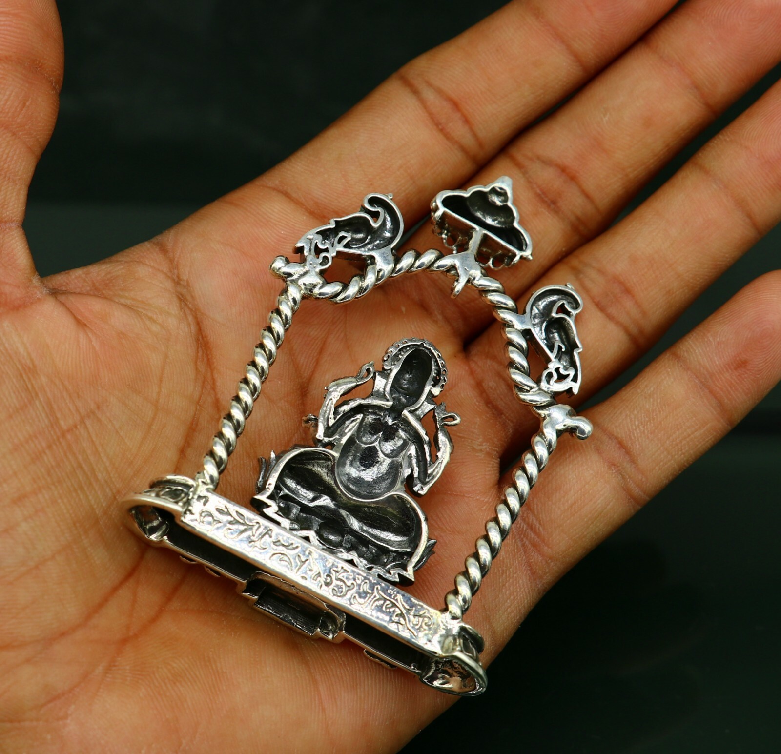 925 pure silver God Ganesha statue, figurine, puja article home temple art05