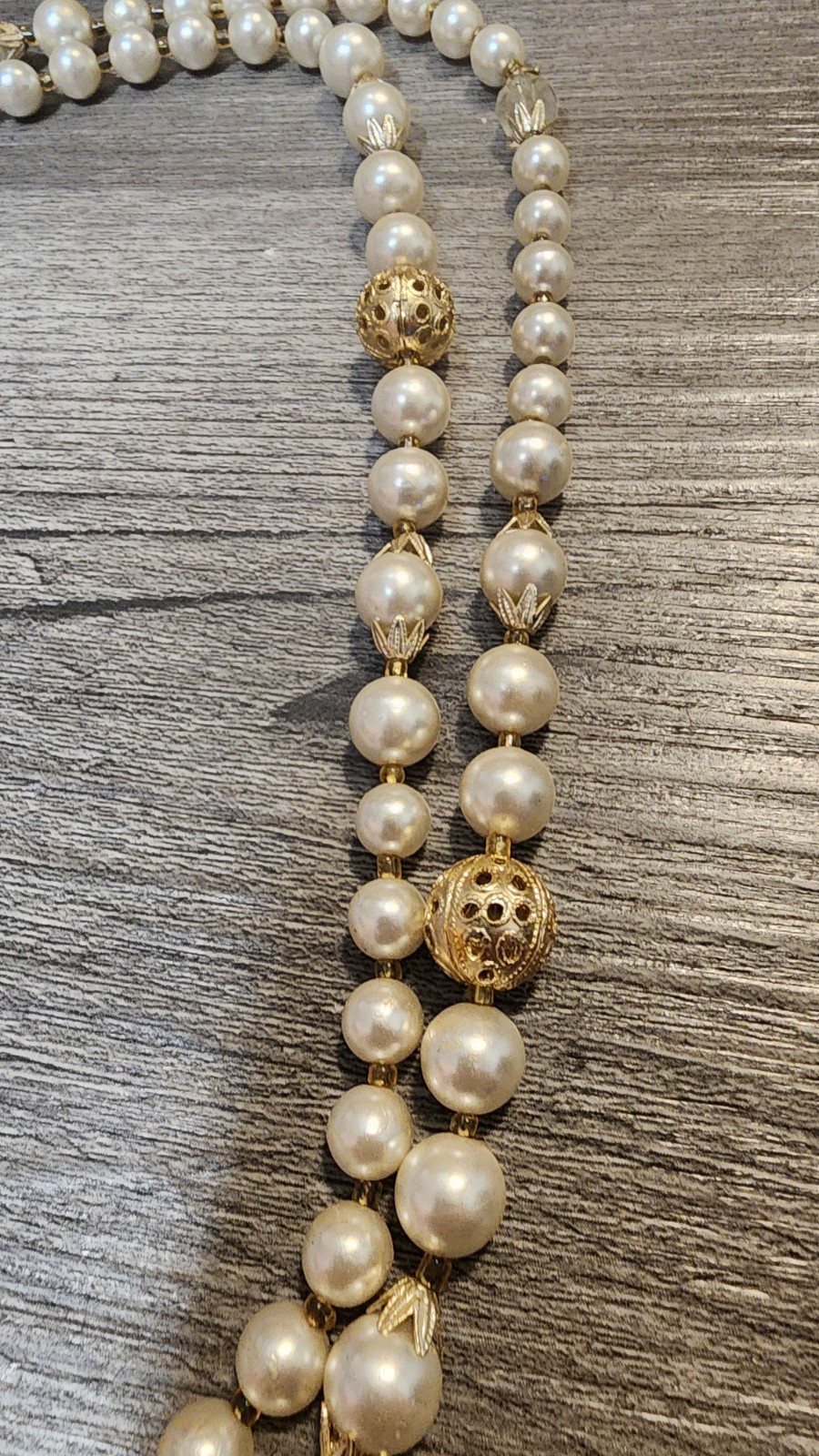 Super Long Japan Beaded Faux Pearl Necklace 53″ Vintage