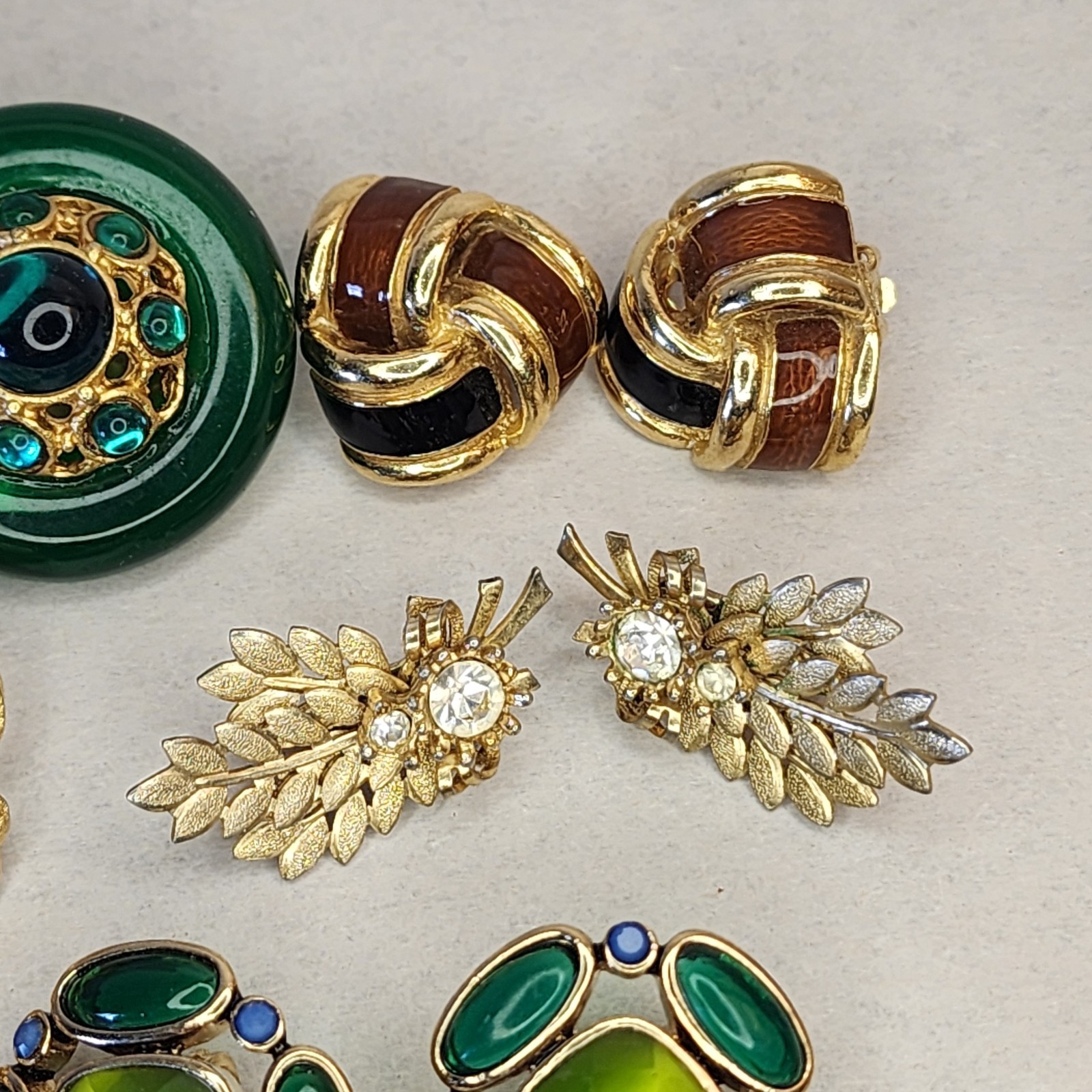 Lot 8 Pair Vintage Clip Earrings All Signed / Marked