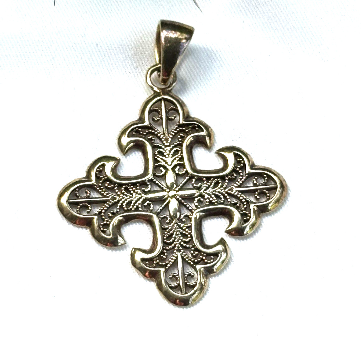 Vintage cross pendant 925 Sterling silver Italy